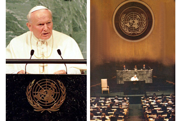 John Paul II speaking at the UN